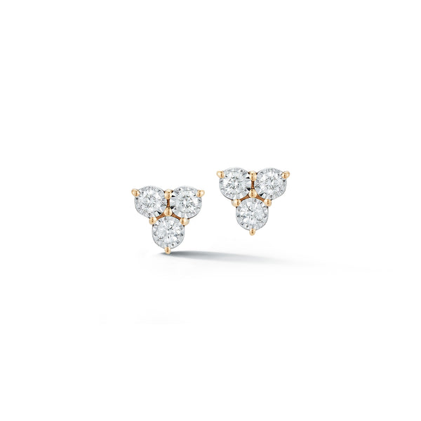 Yellow Gold-1^Designer Stud Earrings: Ava Bea Trio Stud in Yellow Gold