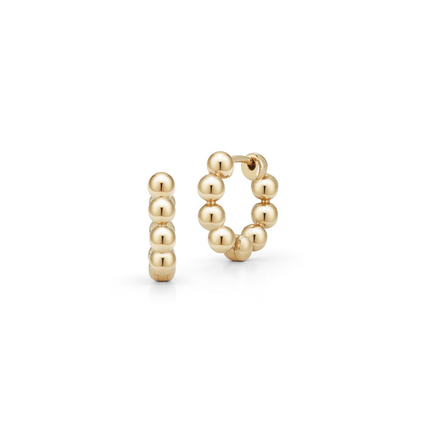 Yellow Gold-1^Diamond Huggie Earrings: Poppy Rae Pebble Hoops in Yellow Gold Thumbnail-only