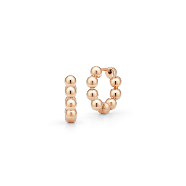 Rose Gold-1^Diamond Huggie Earrings: Poppy Rae Pebble Hoops in Rose Gold Thumbnail-only