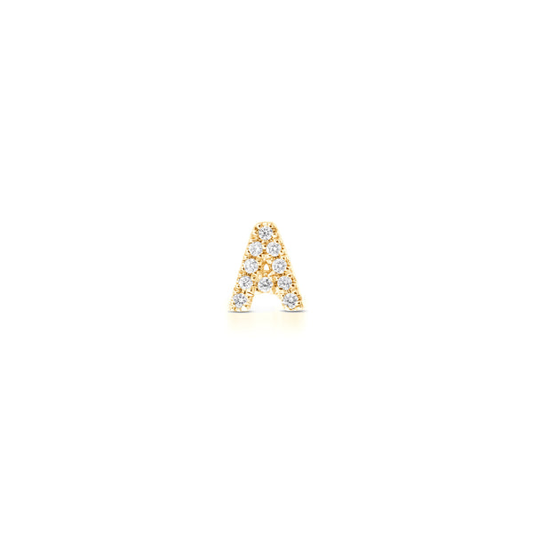 Yellow Gold,A^1 - Sydney Morgan for Syd Strong Single Initial Single Earring in Yellow Gold