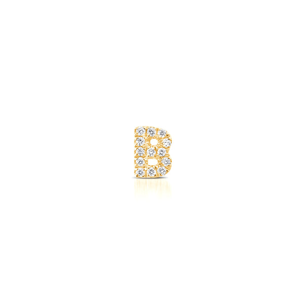 Yellow Gold,B^1 -Sydney Morgan for Syd Strong Single Initial Single Earring in Yellow Gold