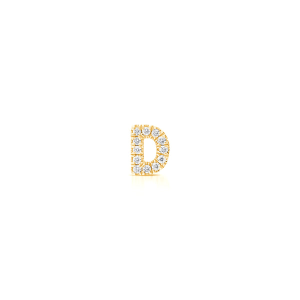 Yellow Gold,D^1 - Sydney Morgan for Syd Strong Single Initial Single Earring in Yellow Gold