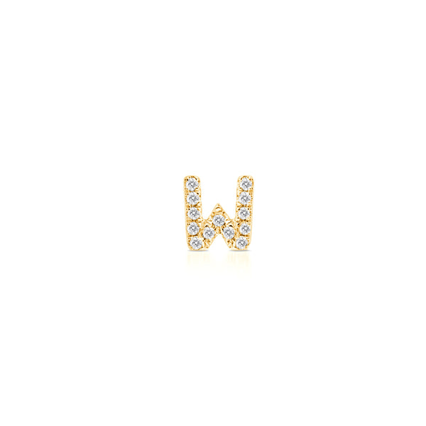 Yellow Gold,W^1 - Sydney Morgan for Syd Strong Single Initial Single Earring in Yellow Gold