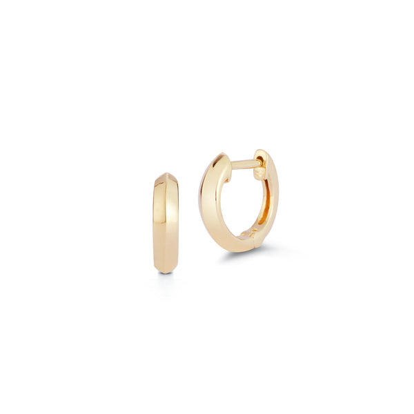 Yellow Gold-1^Huggie Earrings: Reese Brooklyn Knife-Edge Solid Gold Huggies in Yellow Gold