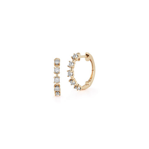 Yellow Gold-1^Diamond Hoop Earrings: Ava Bea Interval Hoops in Yellow Gold 