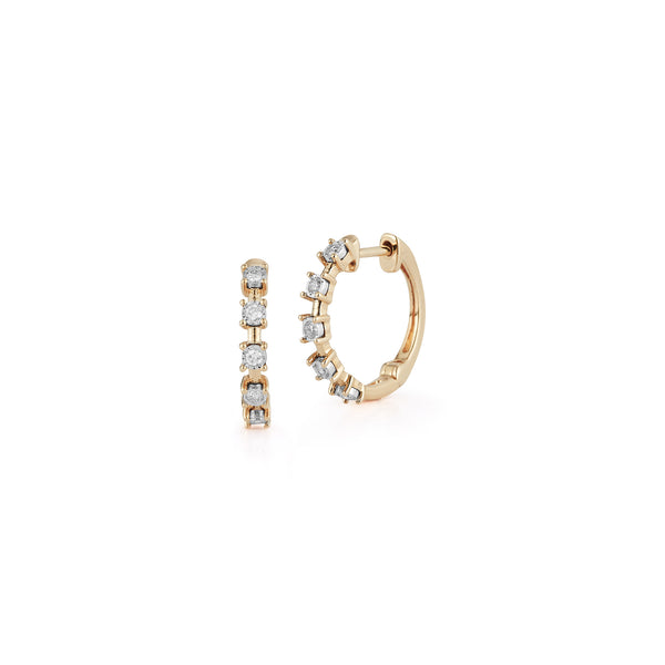 Yellow Gold-1^Diamond Hoop Earrings: Ava Bea Interval Hoops in Yellow Gold Thumbnail-only