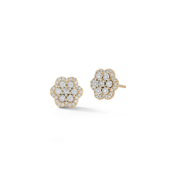 Yellow Gold-1^Designer Stud Earrings: Ava Bea Flower Studs in Yellow Gold