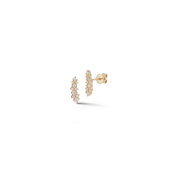 Yellow Gold^1-Diamond Climber Stud Earrings: Vivian Lily Array Climbers in Yellow Gold Thumbnail-only