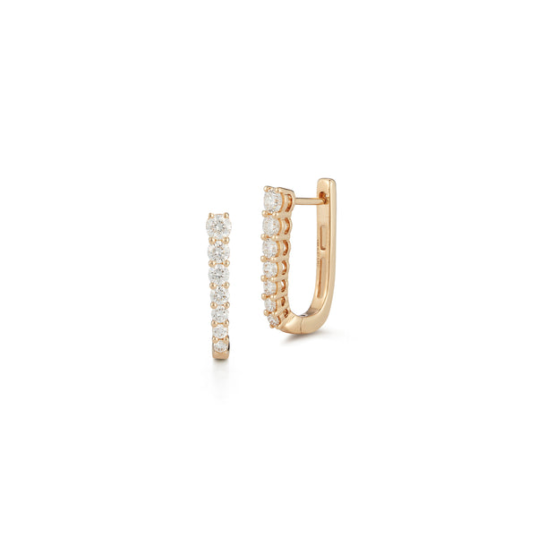 Yellow Gold^1-Diamond Hoop Earrings: Ava Bea Graduating U Hoops in Yellow Gold Thumbnail-only