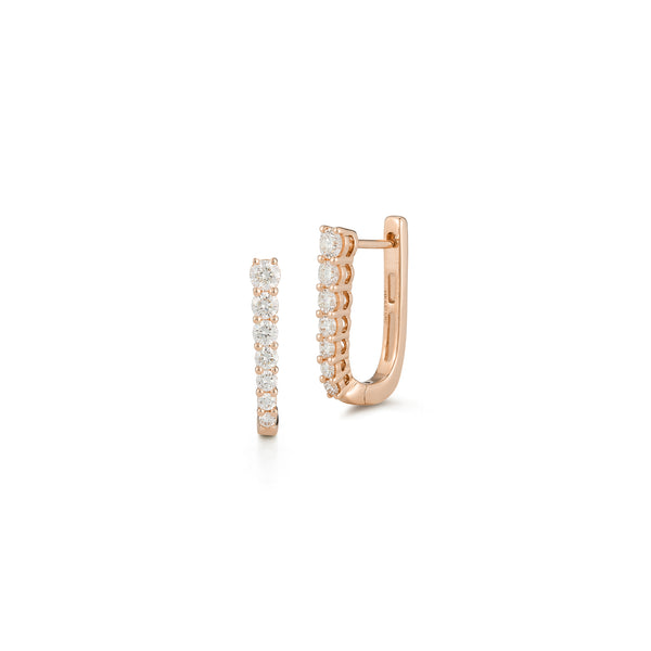  Rose Gold^1-Diamond Hoop Earrings: Ava Bea Graduating U Hoops in Rose Gold Thumbnail-only