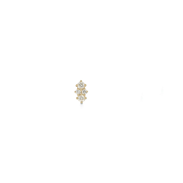 Yellow Gold-1^Diamond Stud Earrings: Vivian Lily Array Single Stud in Yellow Gold