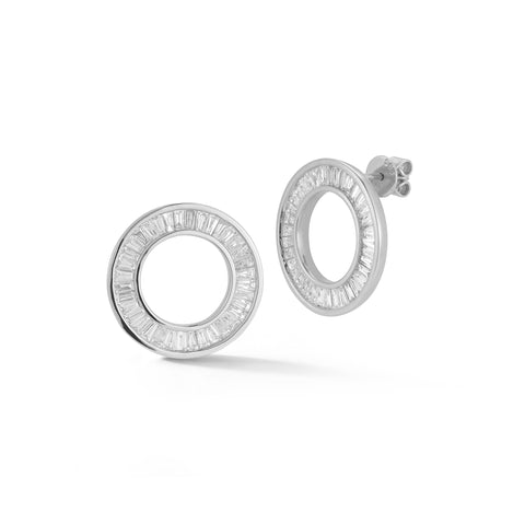 White Gold-1^Designer Diamond Earrings: Sadie Pearl Large Baguette Channel Set Earring in White Gold