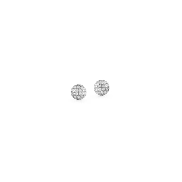 White Gold-1^Designer Stud Earrings: Lauren Joy Mini Disc Studs in White Gold Thumbnail-only