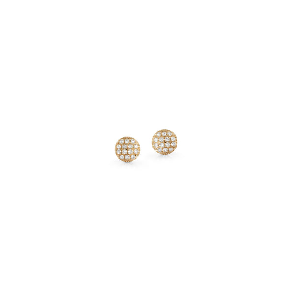 Yellow Gold-1^Designer Stud Earrings: Lauren Joy Mini Disc Studs Yellow Gold Thumbnail-only