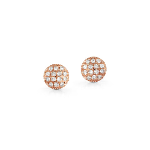 Rose Gold-1^Designer Stud Earrings: Lauren Joy Mini Disc Studs in Rose Gold