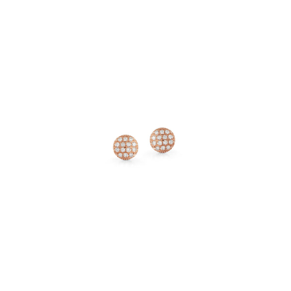 Rose Gold-1^Designer Stud Earrings: Lauren Joy Mini Disc Studs in Rose Gold Thumbnail-only