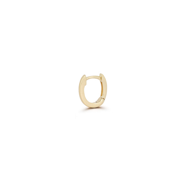 Yellow Gold-1^Designer Gold Huggie Earrings: DRD Single Gold Huggie in Yellow Gold