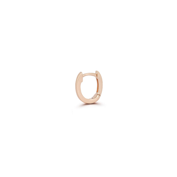 Rose Gold-1^Designer Gold Huggie Earrings: DRD Single Gold Huggie in Rose Gold