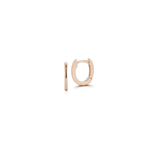 Rose Gold-1^Huggie Earrings: DRD Solid Gold Huggies in Rose Gold