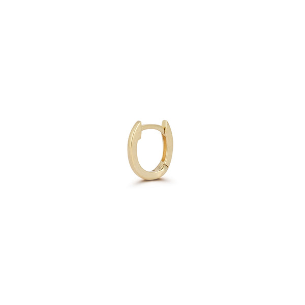 Yellow Gold-1^Designer Gold Huggie Earrings: DRD Single Medium Gold Huggie in Yellow Gold