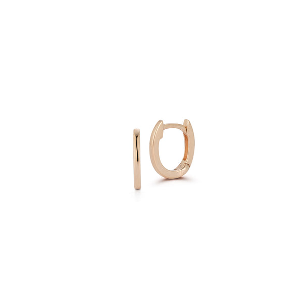 Rose Gold-1^Huggie Earrings: DRD Medium Solid Gold Huggies in Rose Gold