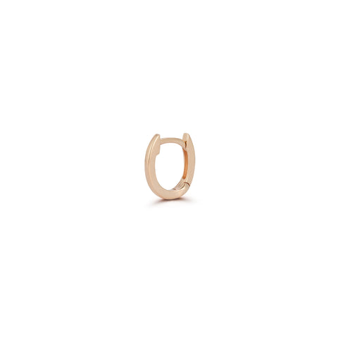 Rose Gold-1^Designer Gold Huggie Earrings: DRD Single Medium Gold Huggie in Rose Gold