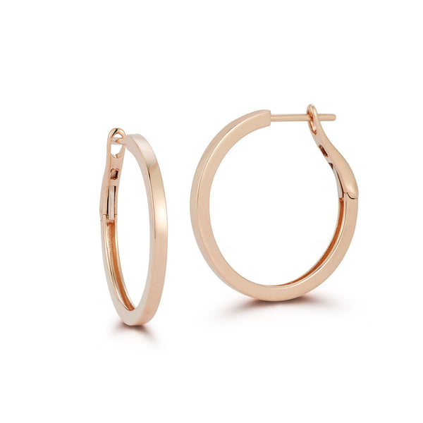 Rose Gold-1^Designer Gold Hoops: DRD Medium Solid Gold Hoops in Rose Gold