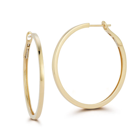 Yellow Gold-1^Designer Gold Hoops: DRD Marge Solid Gold Hoops in Yellow Gold