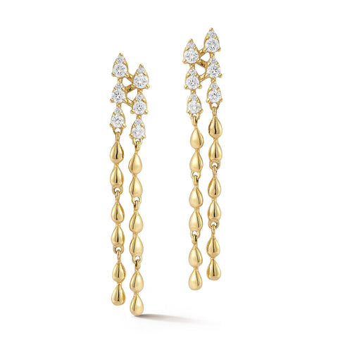 Yellow Gold-1^Designer Stud Earrings: Sophia Ryan Teardrop Dusters in Yellow Gold