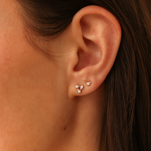 Rose Gold-2^Designer Stud Earrings: Sophia Ryan Teardrop Cluster Studs in Rose Gold