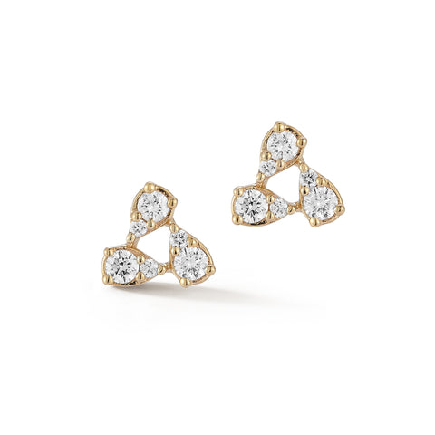 Yellow Gold-1^Designer Stud Earrings: Sophia Ryan Teardrop Cluster Studs in Yellow Gold