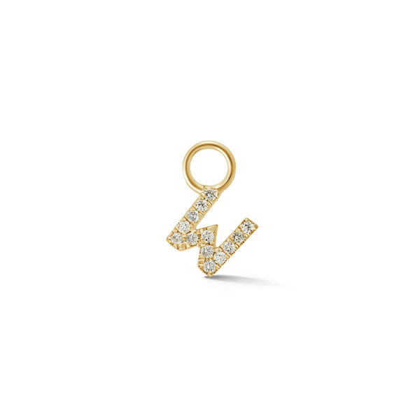 Yellow Gold,W-7^Designer Diamond Huggies: DRD Initial Earring Charm in Yellow Gold