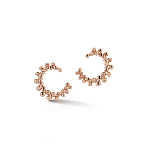 Rose Gold-1^Designer Diamond Earrings: Poppy Rae Pebble Wrap Earrings in Rose Gold