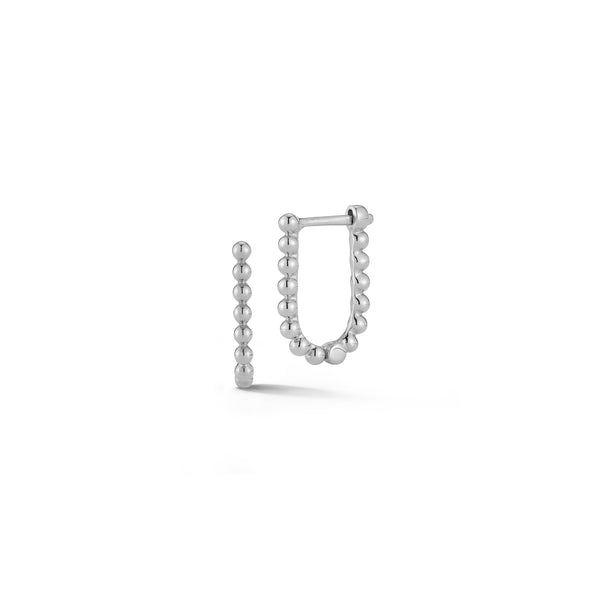 White Gold^1-Gold Hoop Earrings: Poppy Rae U Hoop in White Gold