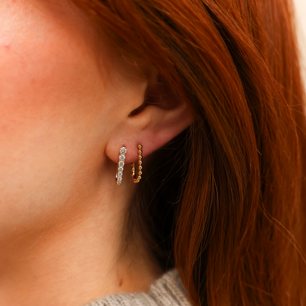 Rose Gold^2-Gold Hoop Earrings: Poppy Rae U Hoop in Rose Gold