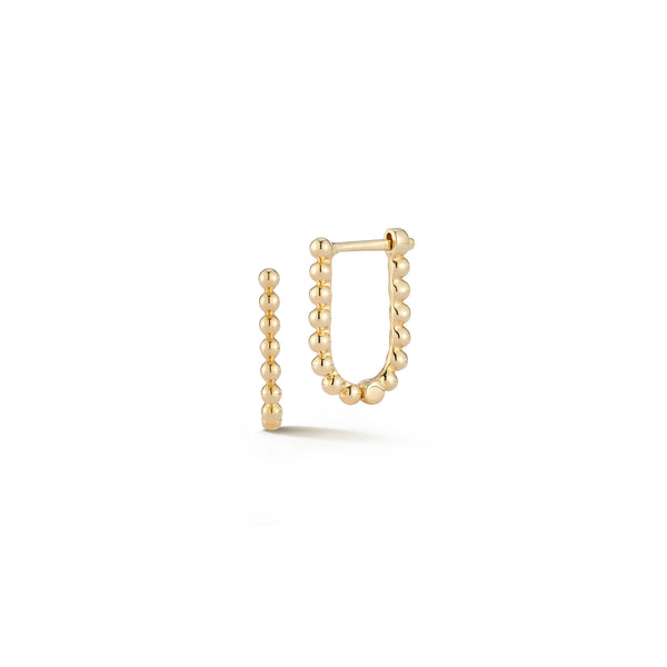 Yellow Gold^1-Gold Hoop Earrings: Poppy Rae U Hoop in Yellow Gold