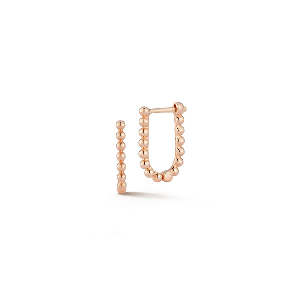 Rose Gold^1-Gold Hoop Earrings: Poppy Rae U Hoop in Rose Gold