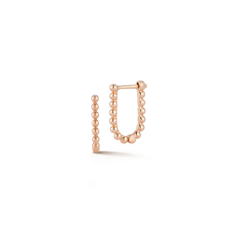 Rose Gold^1-Gold Hoop Earrings: Poppy Rae U Hoop in Rose Gold