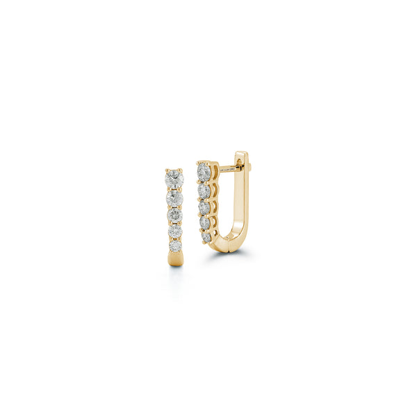 Yellow Gold^1-Diamond Hoop Earrings: Ava Bea Medium Graduating Hoop in Yellow Gold