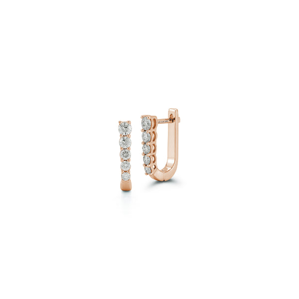 Rose Gold^1-Diamond Hoop Earrings: Ava Bea Medium Graduating Hoop in Rose Gold