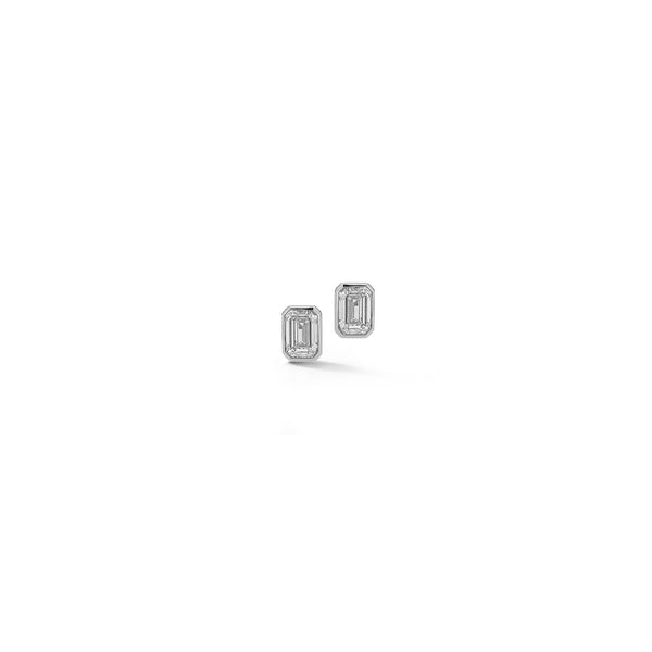 White Gold-2^Designer Stud Earrings: DRD Round Bezel Set Solitaire Studs 3.00 Ct. Total Weight in White Gold