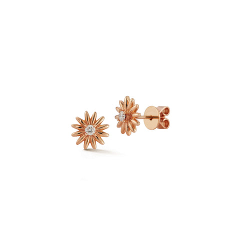 Rose Gold-1^Designer Stud Earrings: Liz Adams x DRD Mini Sunflower Studs in Rose Gold