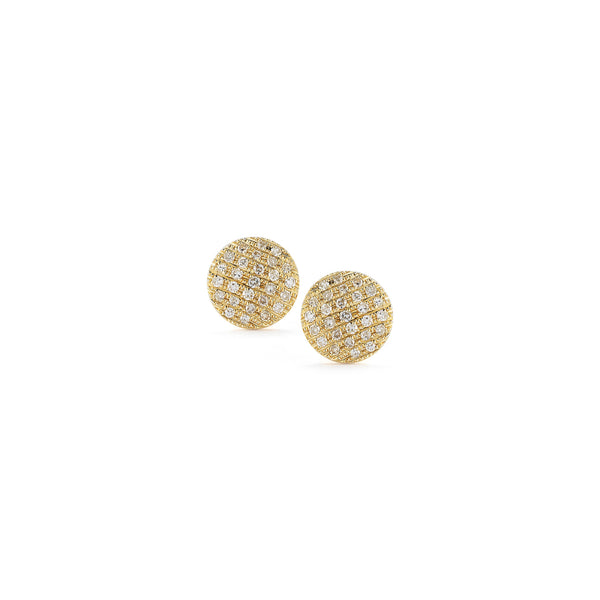 Yellow Gold-1^Designer Stud Earrings: Lauren Joy Medium Disc Studs in Yellow Gold Thumbnail-only