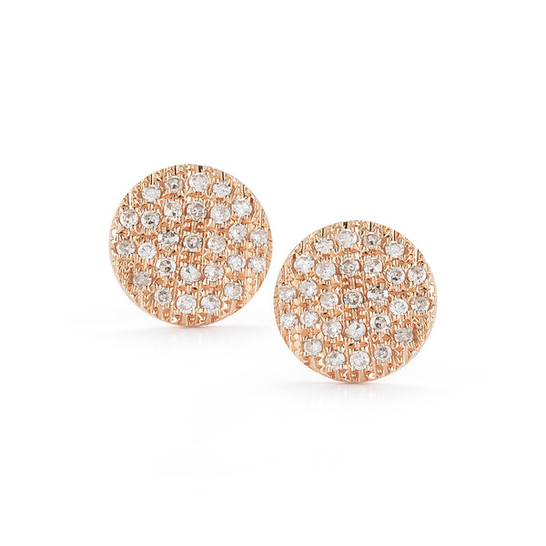 Rose Gold-1^Designer Stud Earrings: Lauren Joy Medium Disc Studs in Rose Gold