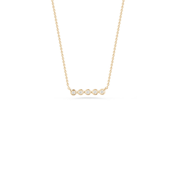 Yellow Gold-1^Diamond Bar Necklaces: Lulu Jack Mini Bezel Bar Necklace in Yellow Gold