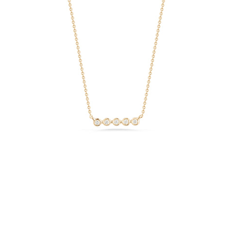 Yellow Gold-1^Diamond Bar Necklaces: Lulu Jack Mini Bezel Bar Necklace in Yellow Gold