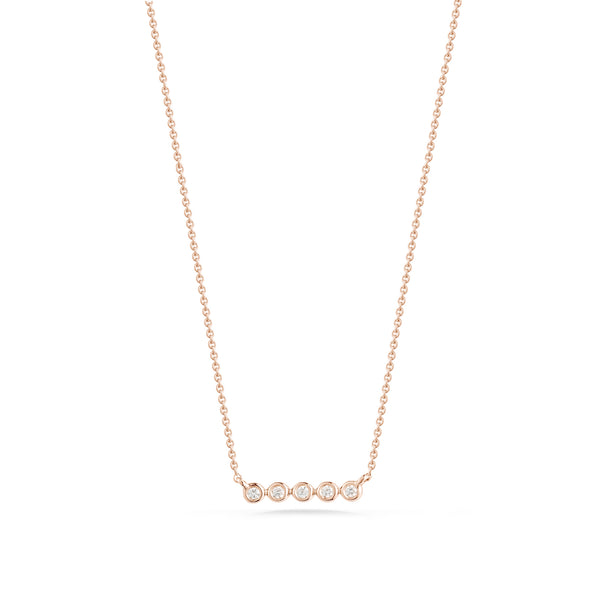 Rose Gold-1^Diamond Bar Necklaces: Lulu Jack Mini Bezel Bar Necklace in Rose Gold Thumbnail-only