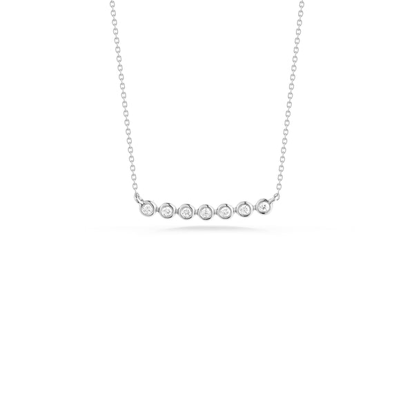 White Gold-1^Diamond Bar Necklaces: Lulu Jack Bezel Bar Diamond Necklace in White Gold