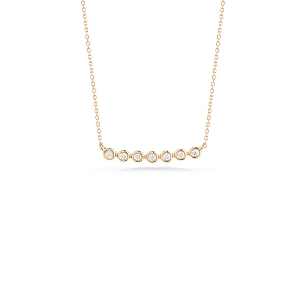 Yellow Gold-1^Diamond Bar Necklaces: Lulu Jack Bezel Bar Diamond Necklace in Yellow Gold