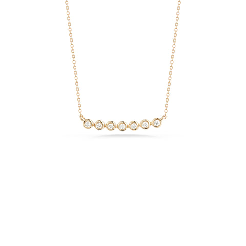 Yellow Gold-1^Diamond Bar Necklaces: Lulu Jack Bezel Bar Diamond Necklace in Yellow Gold